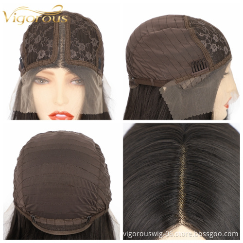 Vigorous Lace Front Wigs for Women Synthetic Long Straight Middle Part Heat Resistant Fiber Hair Natural Looking Wig